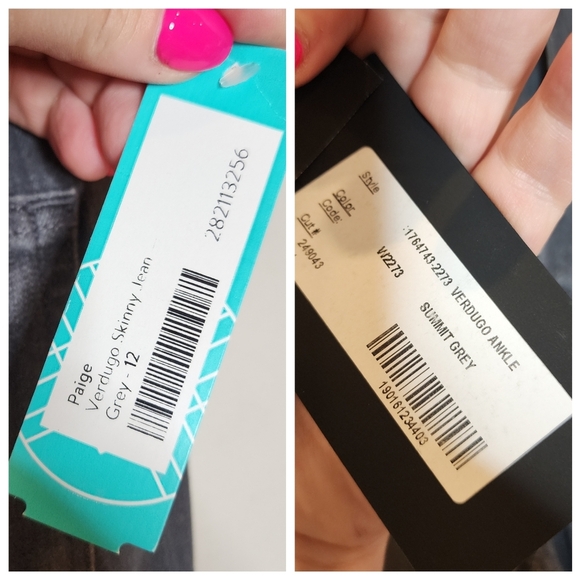 NWT Paige Verdugo skinny ankle grey stretch jeans.  Women's size 31 or 12 - Picture 2 of 14